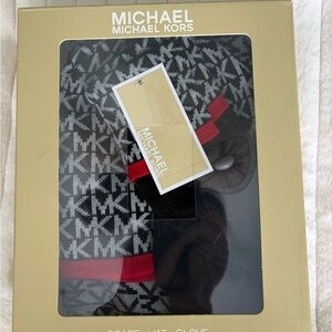 Michael Kors Black and Red Knit Accessories
